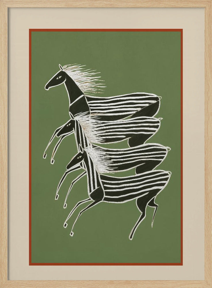 Horses In Stripes - Poster / Art Print
