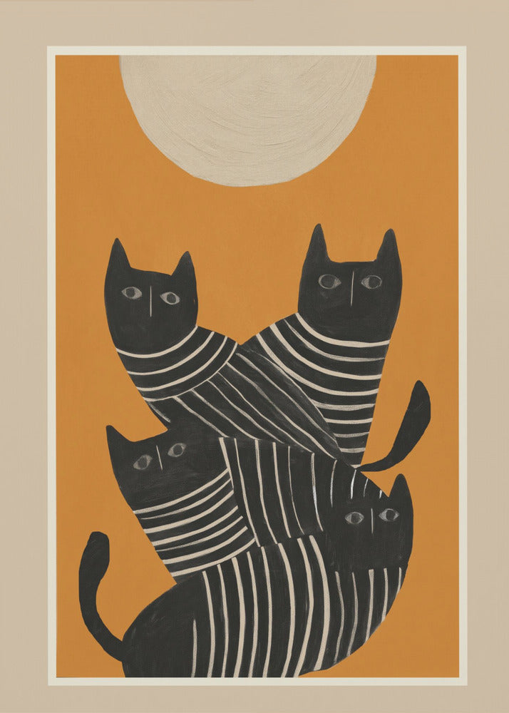 Abstract Black Cats - Poster / Art Print