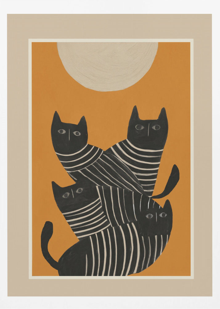 Abstract Black Cats - Poster / Art Print