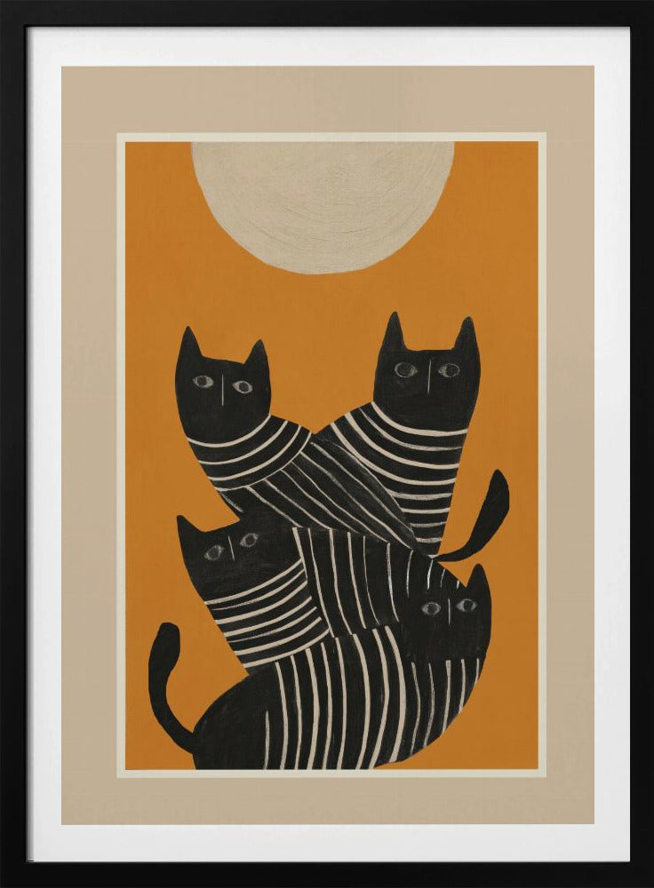 Abstract Black Cats - Poster / Art Print