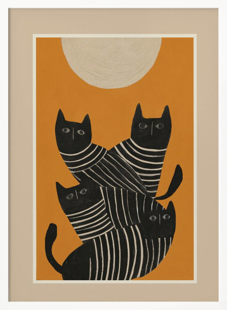 Abstract Black Cats - Poster / Art Print