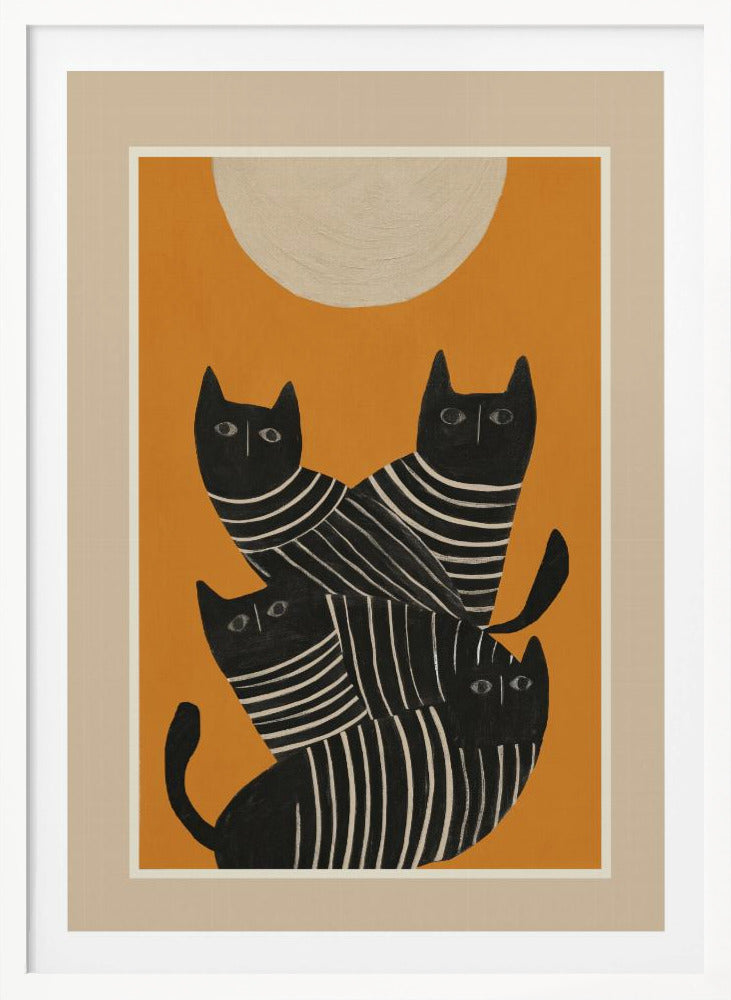 Abstract Black Cats - Poster / Art Print