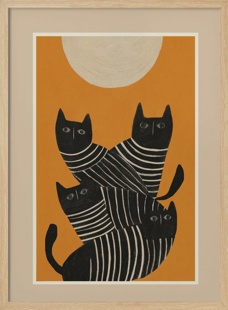 Abstract Black Cats - Poster / Art Print