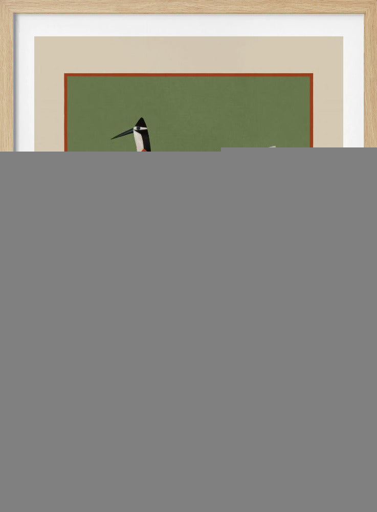 Striped Bird Pair - Poster / Art Print