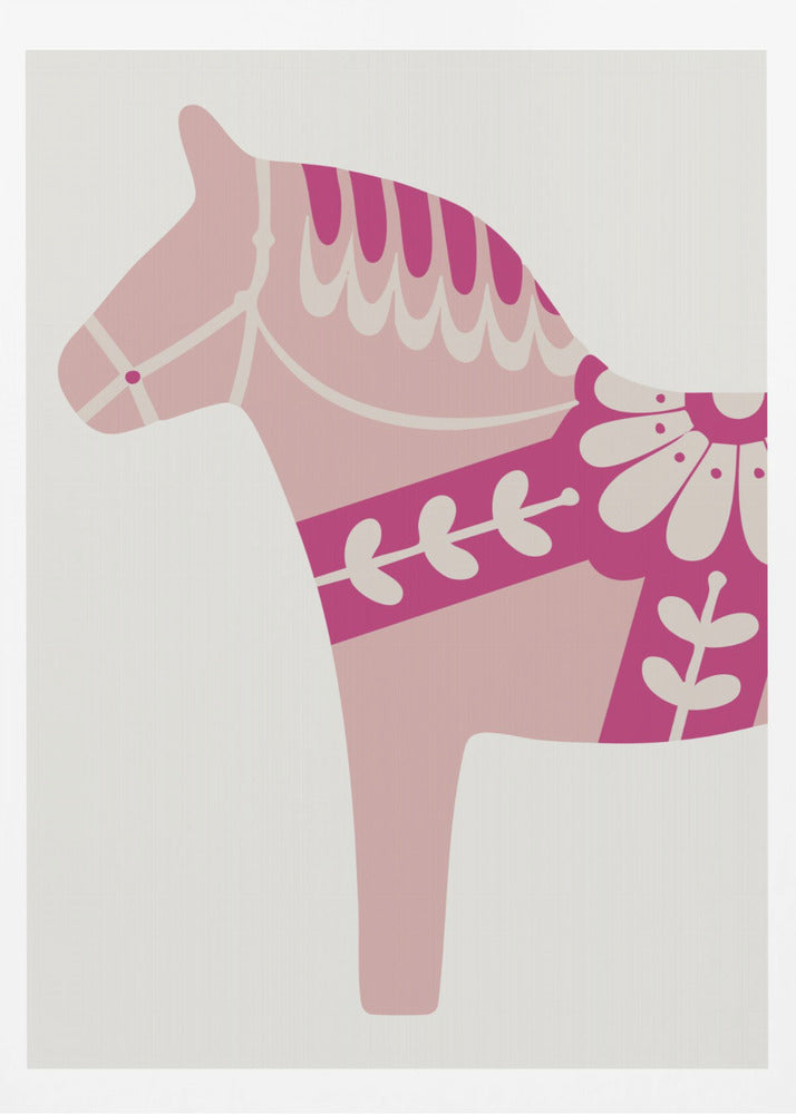 Rosa Dalahäst - Poster / Art Print