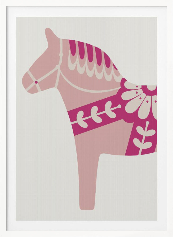 Rosa Dalahäst - Poster / Art Print