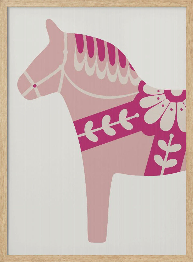 Rosa Dalahäst - Poster / Art Print
