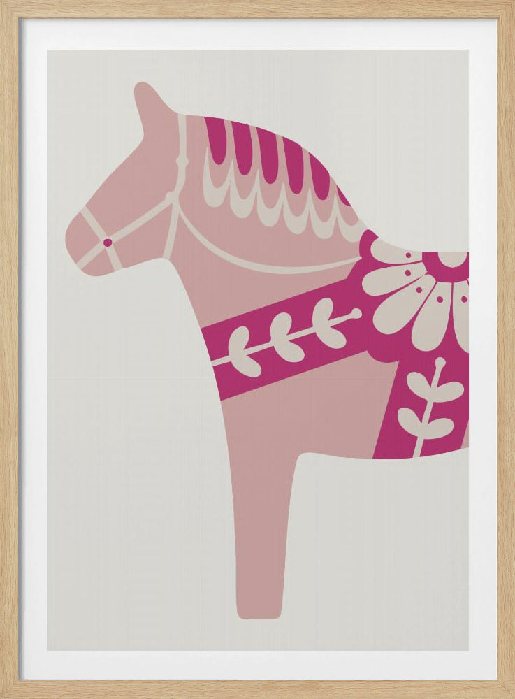Rosa Dalahäst - Poster / Art Print