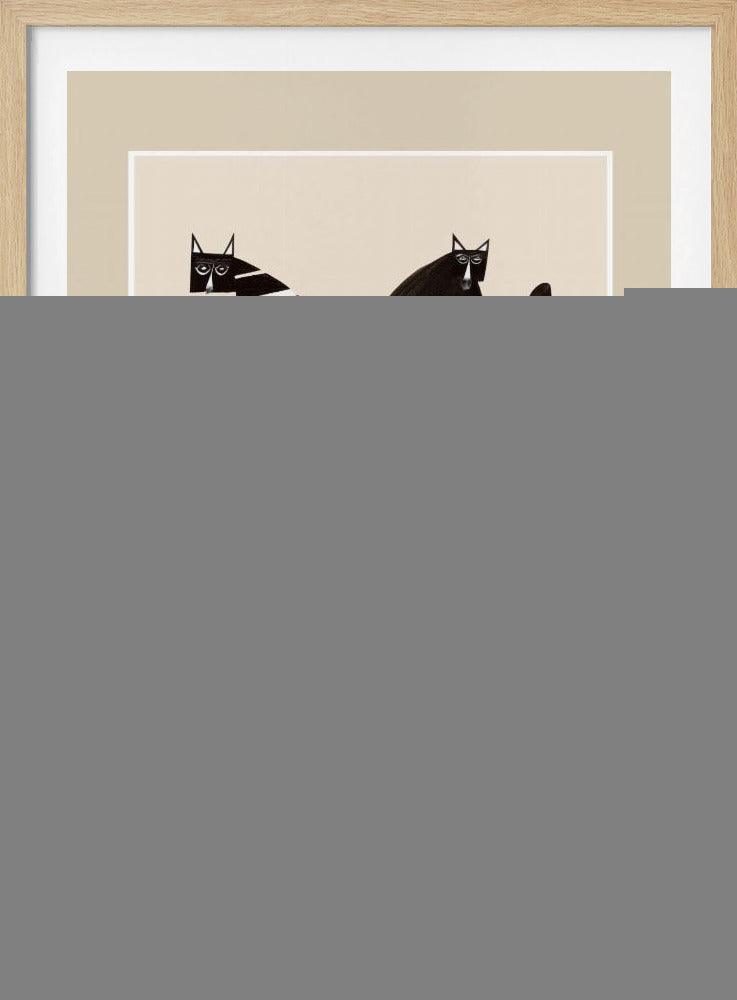 Minimalist Cats In Black and White - Poster / Art Print
