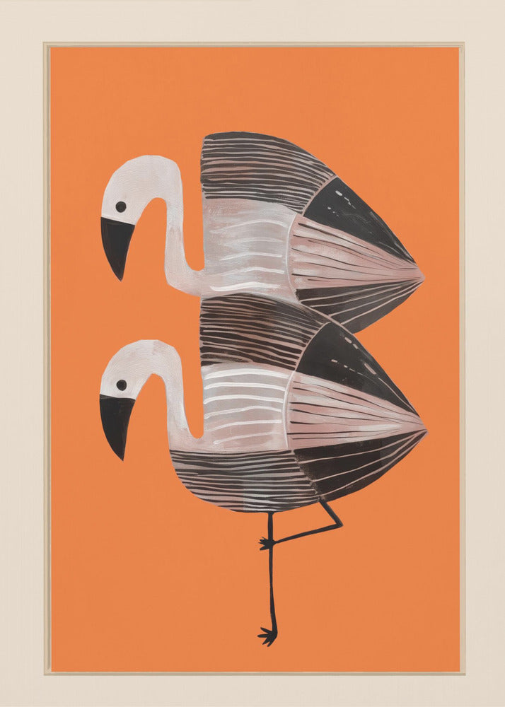 Tangerine Flamingos - Poster / Art Print