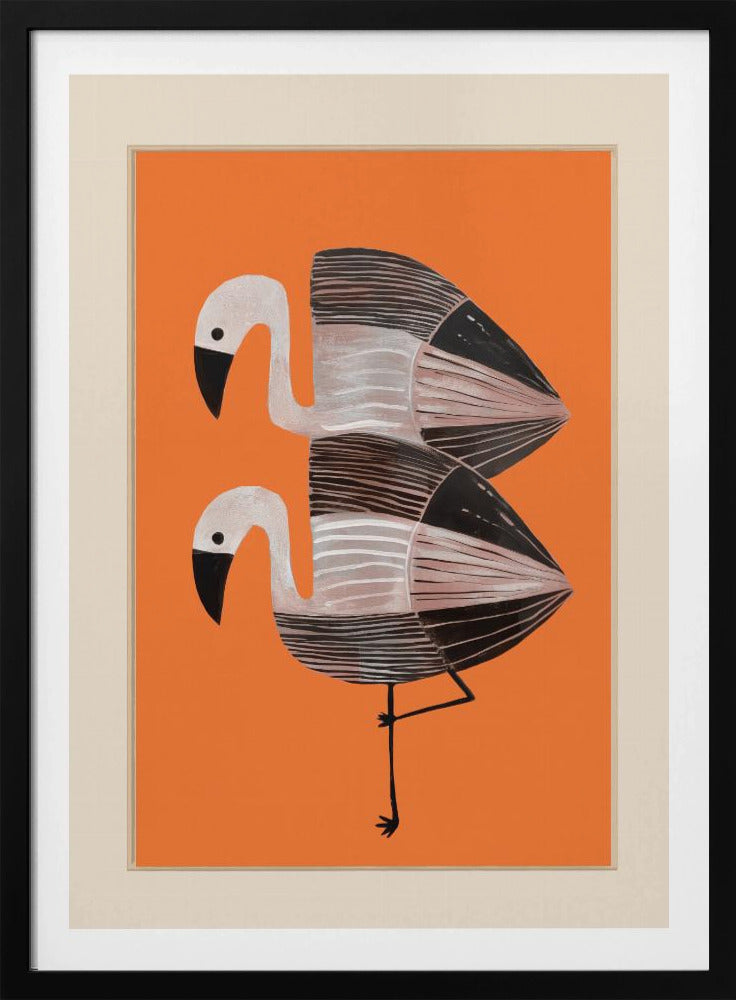 Tangerine Flamingos - Poster / Art Print
