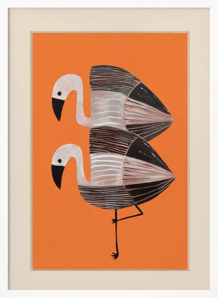Tangerine Flamingos - Poster / Art Print