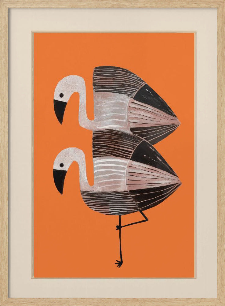 Tangerine Flamingos - Poster / Art Print