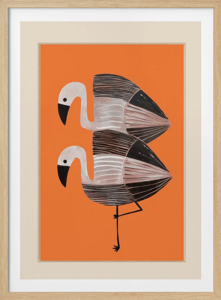 Tangerine Flamingos - Poster / Art Print