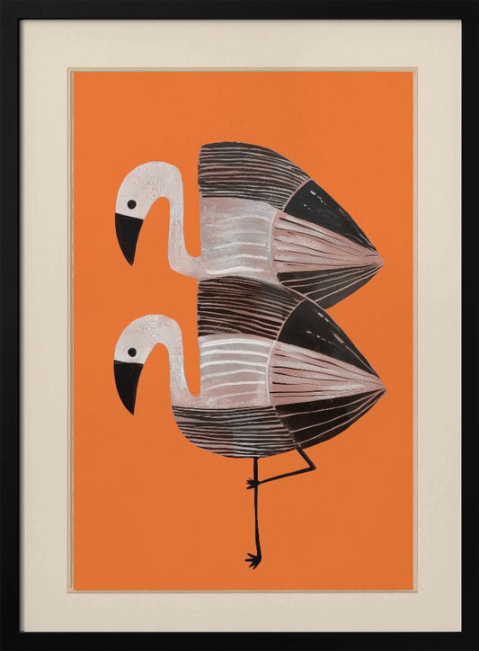 Tangerine Flamingos - Poster / Art Print