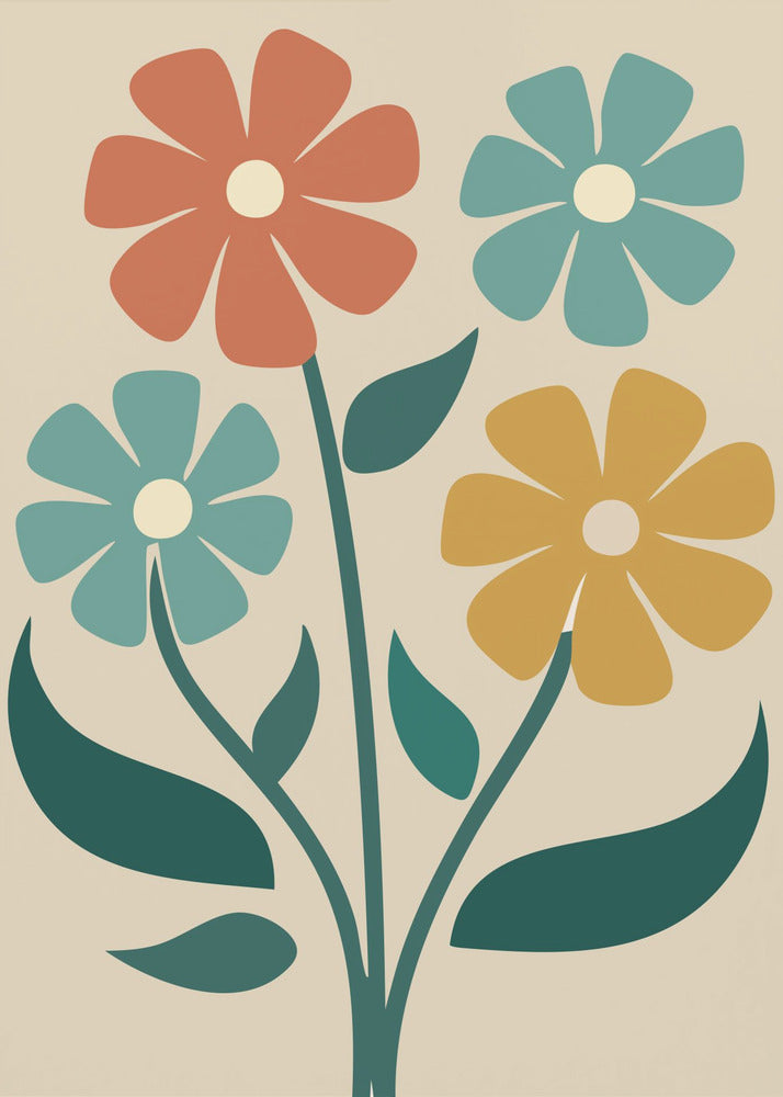 Boho Flowers Series No 4 - Poster / Art Print