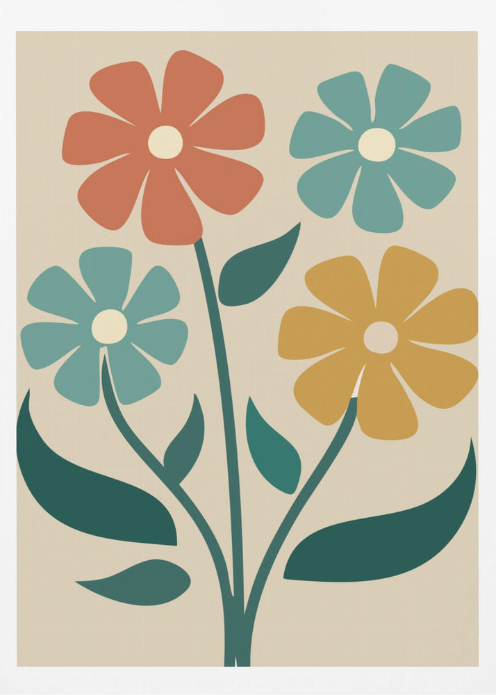 Boho Flowers Series No 4 - Poster / Art Print