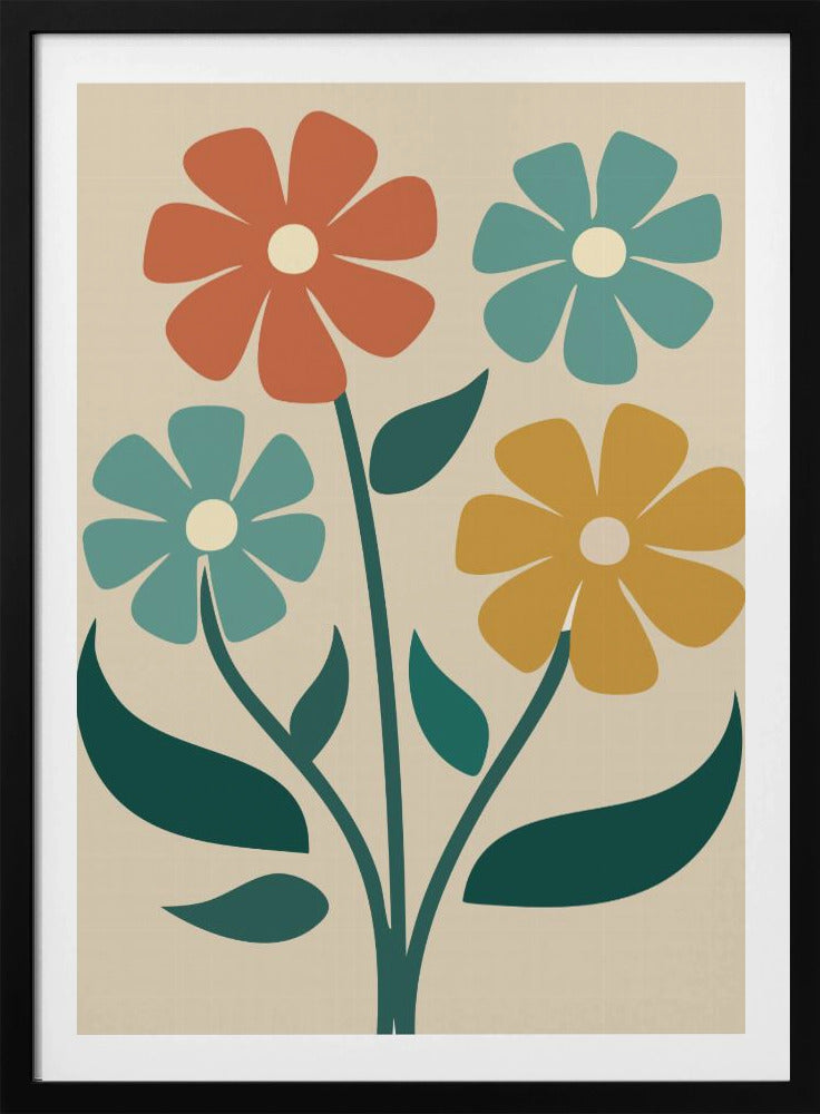 Boho Flowers Series No 4 - Poster / Art Print