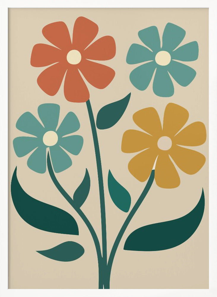 Boho Flowers Series No 4 - Poster / Art Print