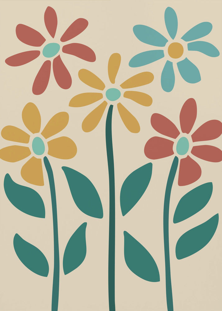 Boho Flowers Series No 3 - Poster / Art Print