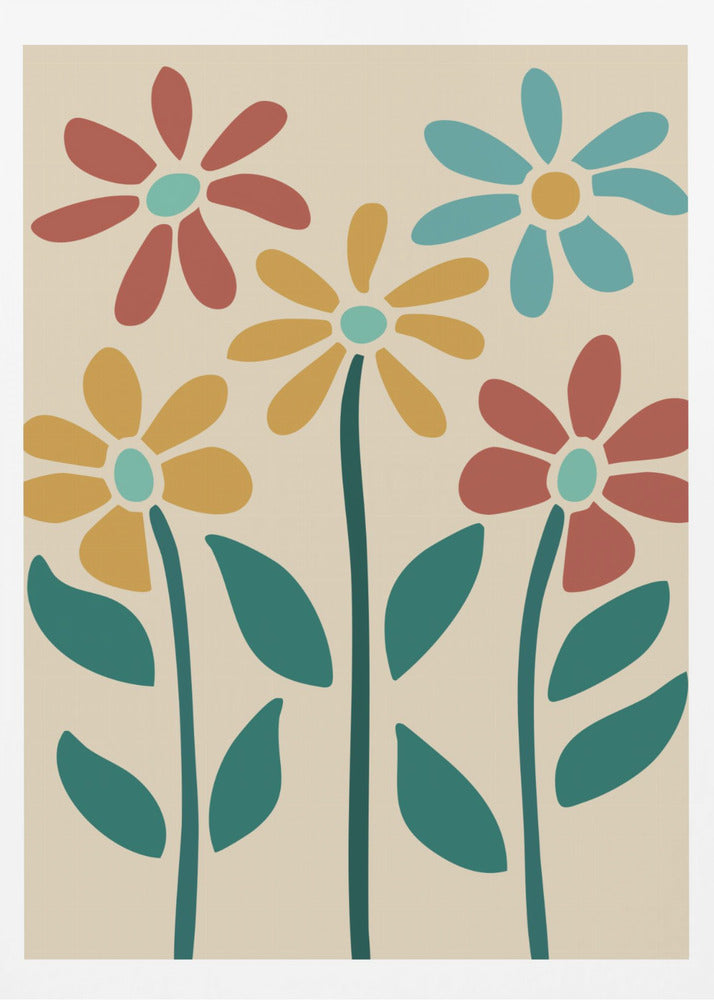 Boho Flowers Series No 3 - Poster / Art Print