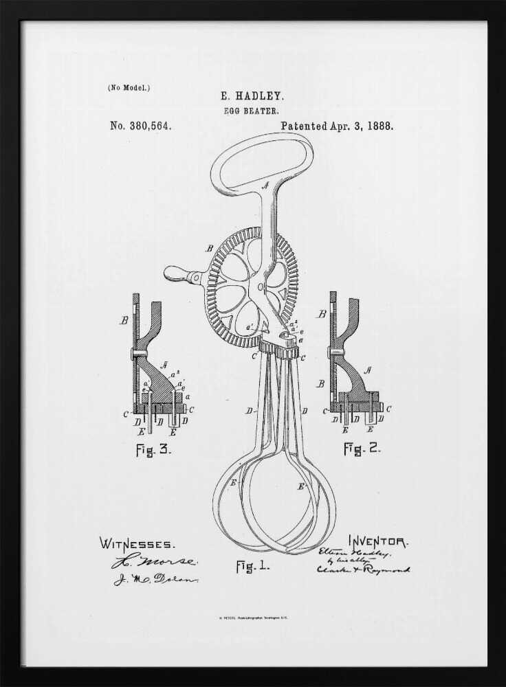 Egg Beater Patent 1888 - Poster / Art Print