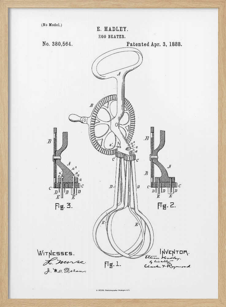 Egg Beater Patent 1888 - Poster / Art Print