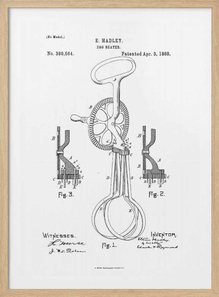 Egg Beater Patent 1888 - Poster / Art Print