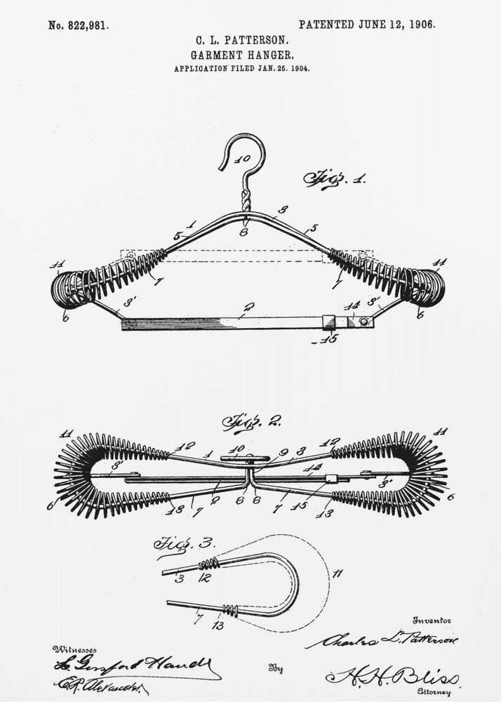 Garment Hanger Patent 1906 - Poster / Art Print