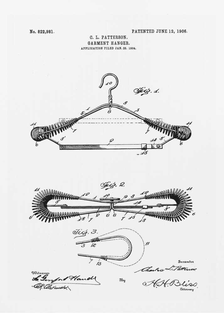 Garment Hanger Patent 1906 - Poster / Art Print