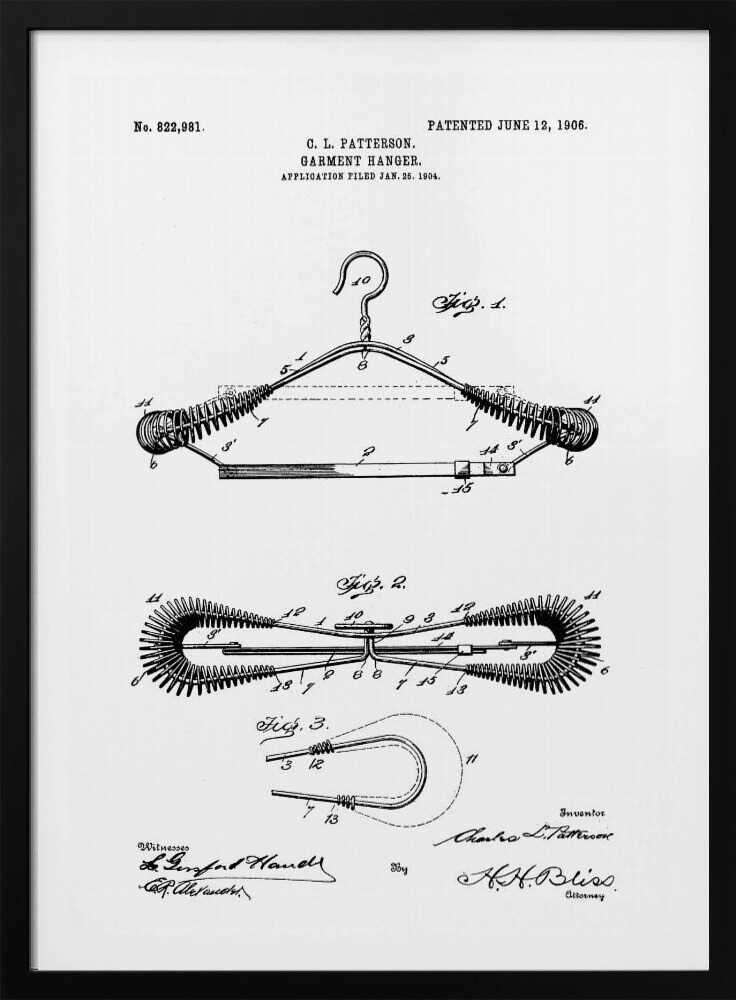 Garment Hanger Patent 1906 - Poster / Art Print