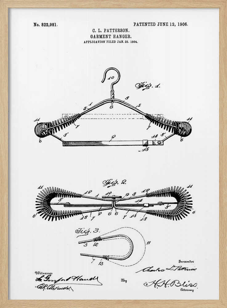 Garment Hanger Patent 1906 - Poster / Art Print