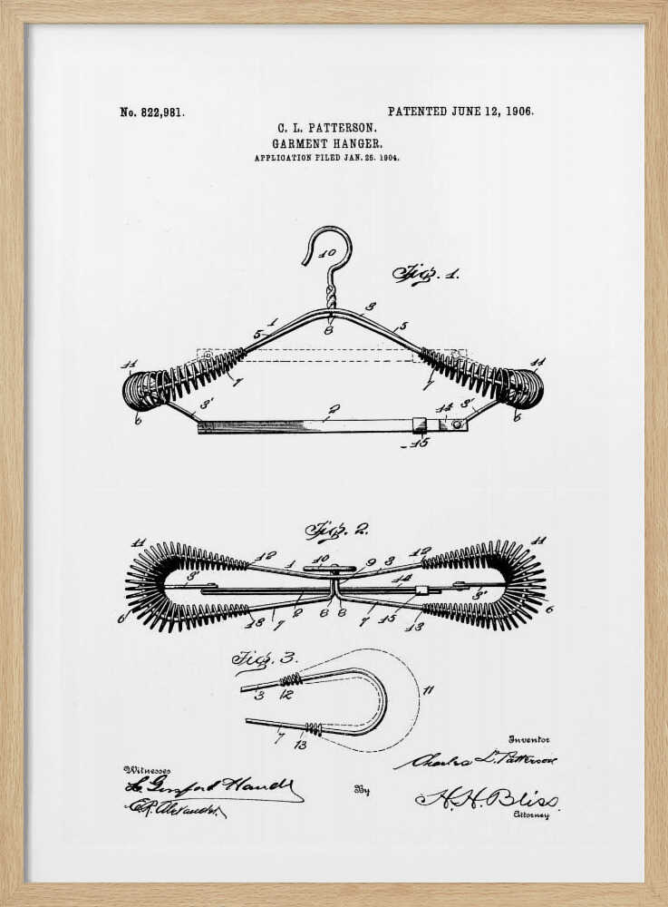 Garment Hanger Patent 1906 - Poster / Art Print