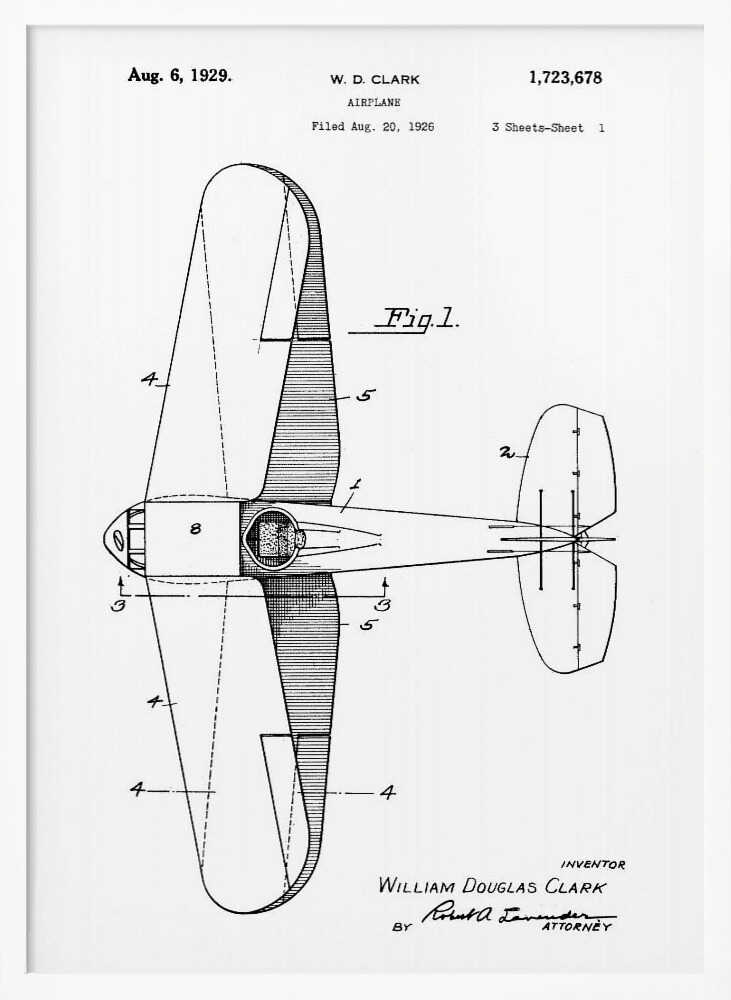 Airplane Patent 1929 - Poster / Art Print
