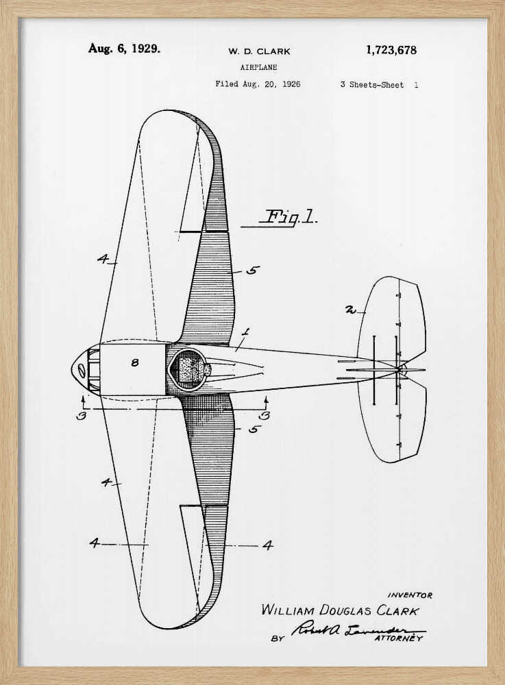 Airplane Patent 1929 - Poster / Art Print