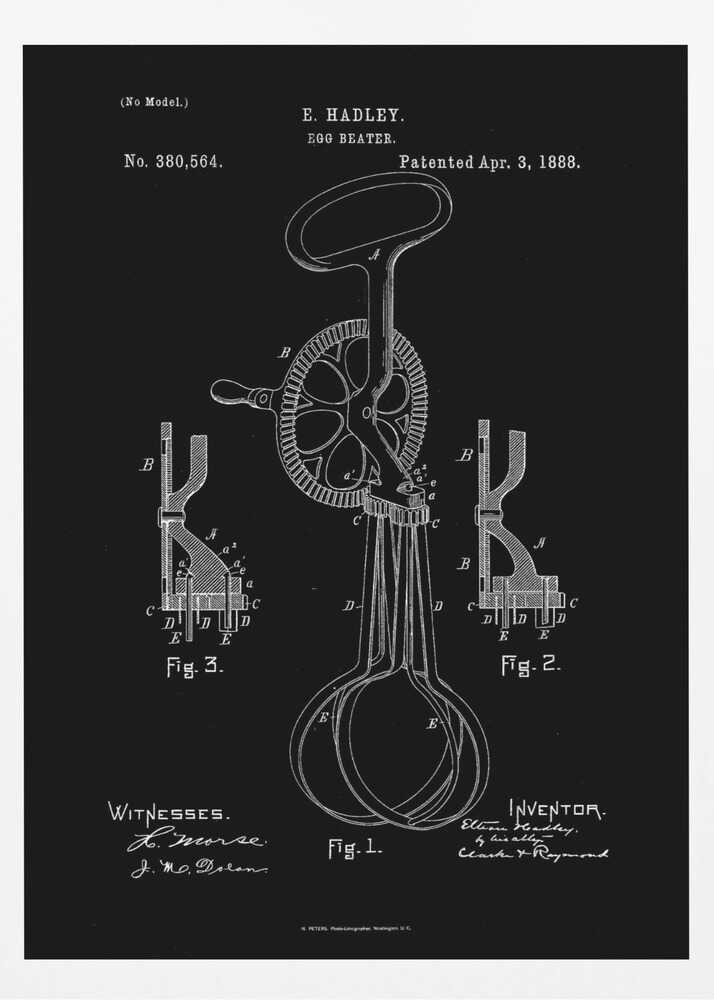 Egg Beater Patent 1888 - Poster / Art Print