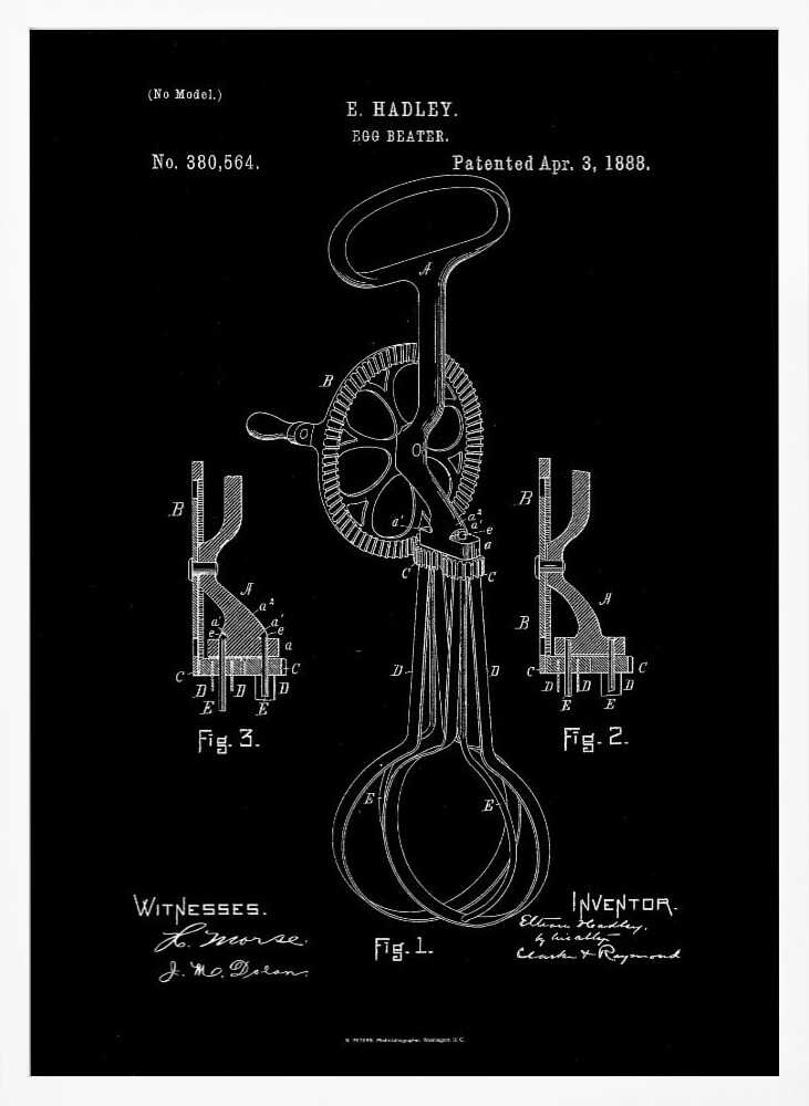 Egg Beater Patent 1888 - Poster / Art Print
