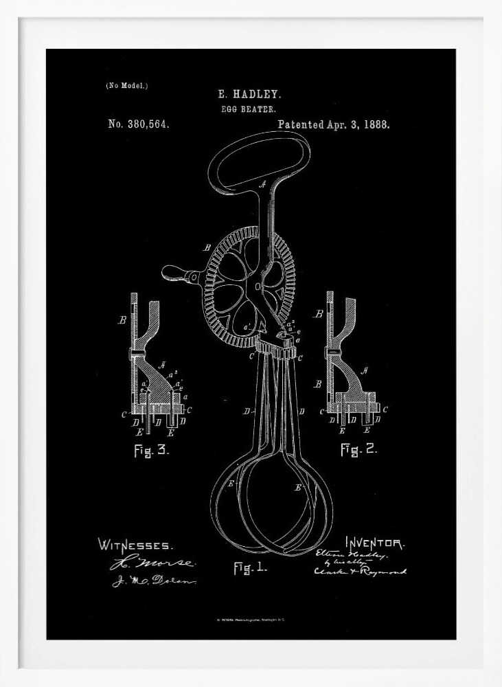 Egg Beater Patent 1888 - Poster / Art Print