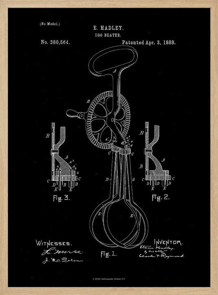 Egg Beater Patent 1888 - Poster / Art Print