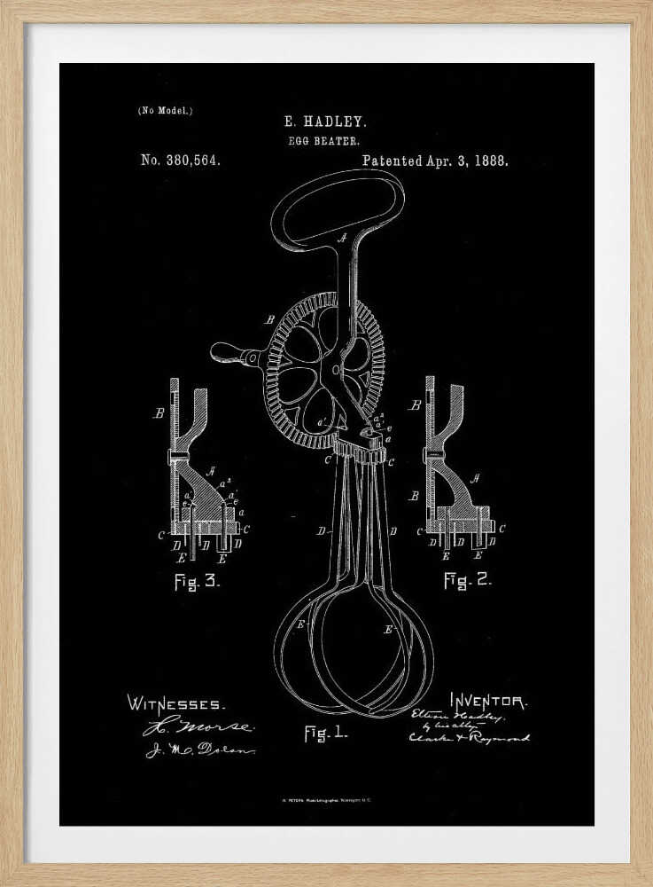Egg Beater Patent 1888 - Poster / Art Print