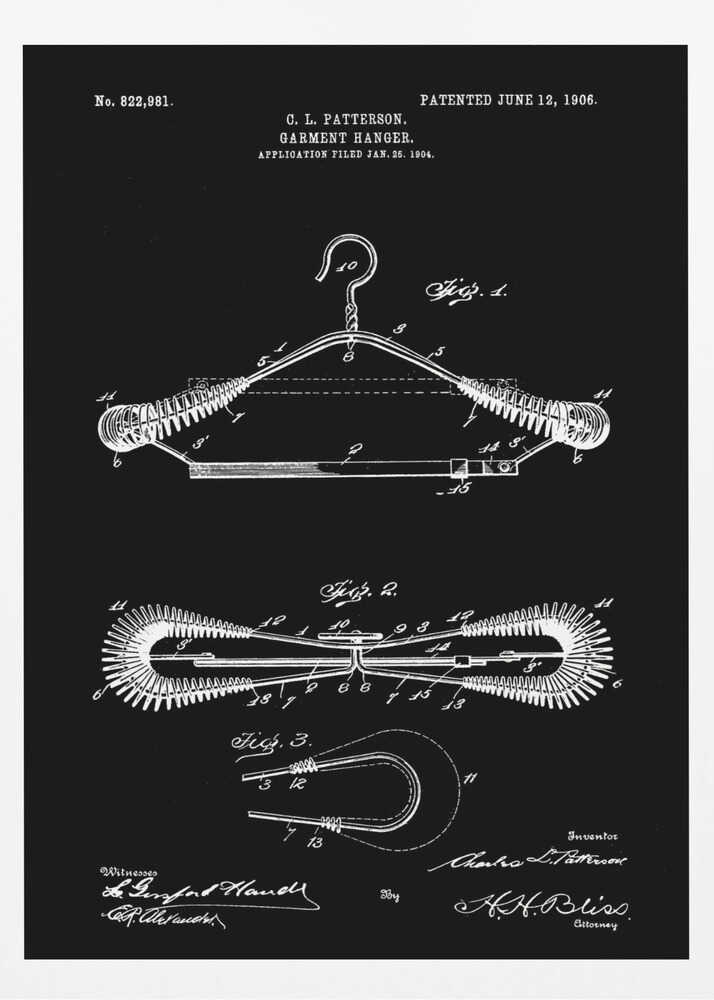 Garment Hanger Patent 1906 - Poster / Art Print