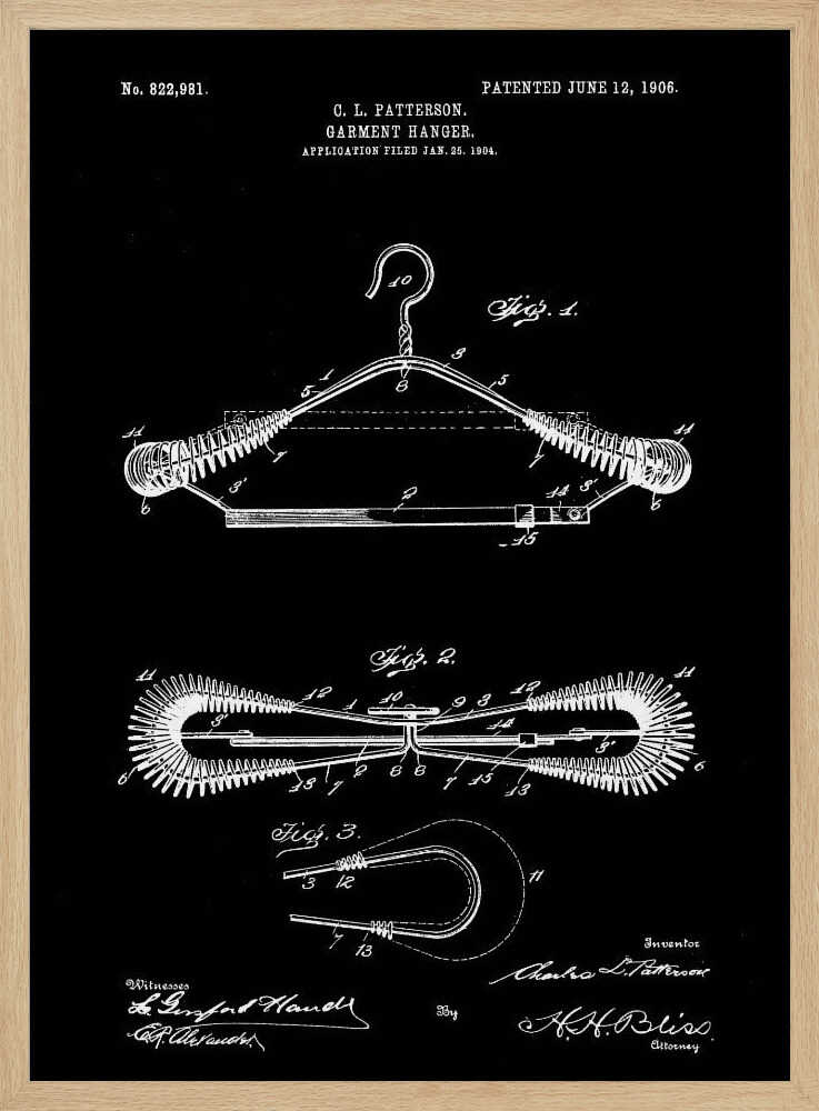 Garment Hanger Patent 1906 - Poster / Art Print