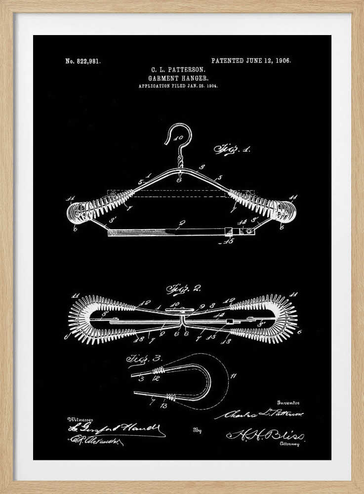 Garment Hanger Patent 1906 - Poster / Art Print
