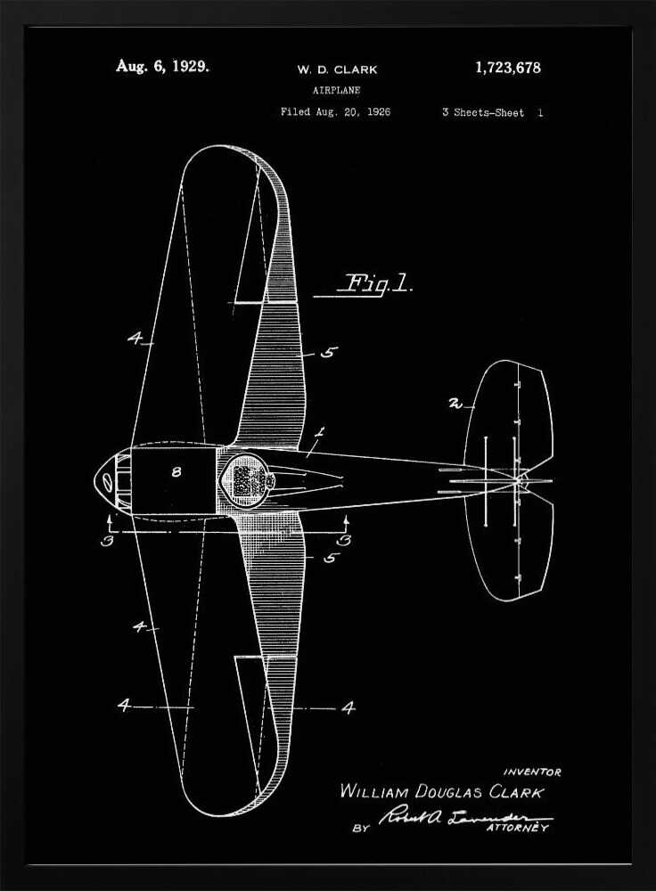 Airplane Patent 1929 - Poster / Art Print