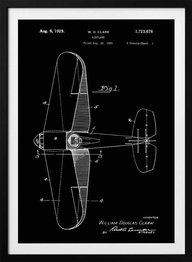 Airplane Patent 1929 - Poster / Art Print