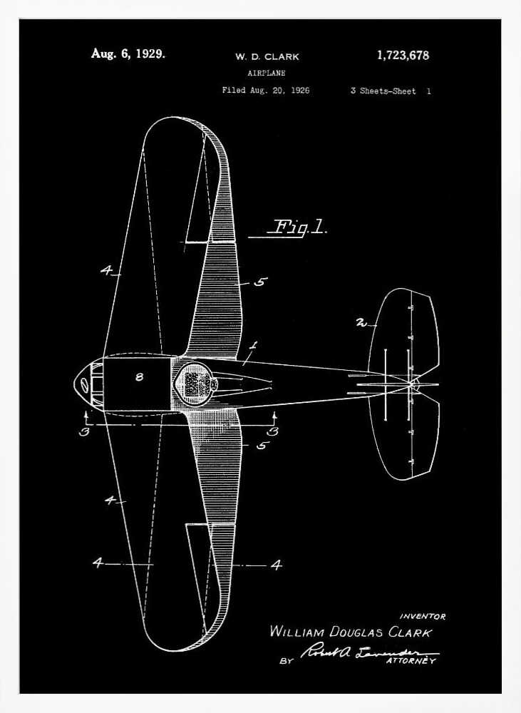 Airplane Patent 1929 - Poster / Art Print