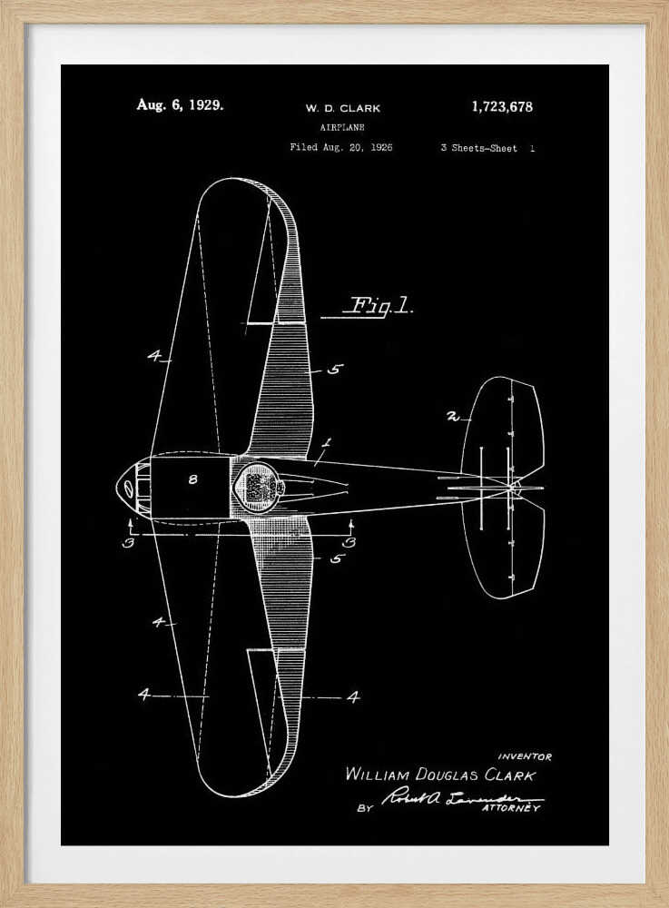 Airplane Patent 1929 - Poster / Art Print
