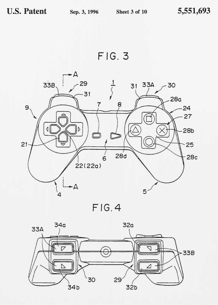 Controller Unit Patent 1996 - Poster / Art Print