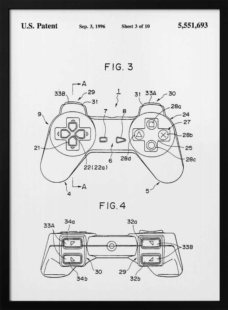 Controller Unit Patent 1996 - Poster / Art Print