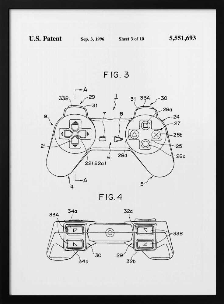 Controller Unit Patent 1996 - Poster / Art Print